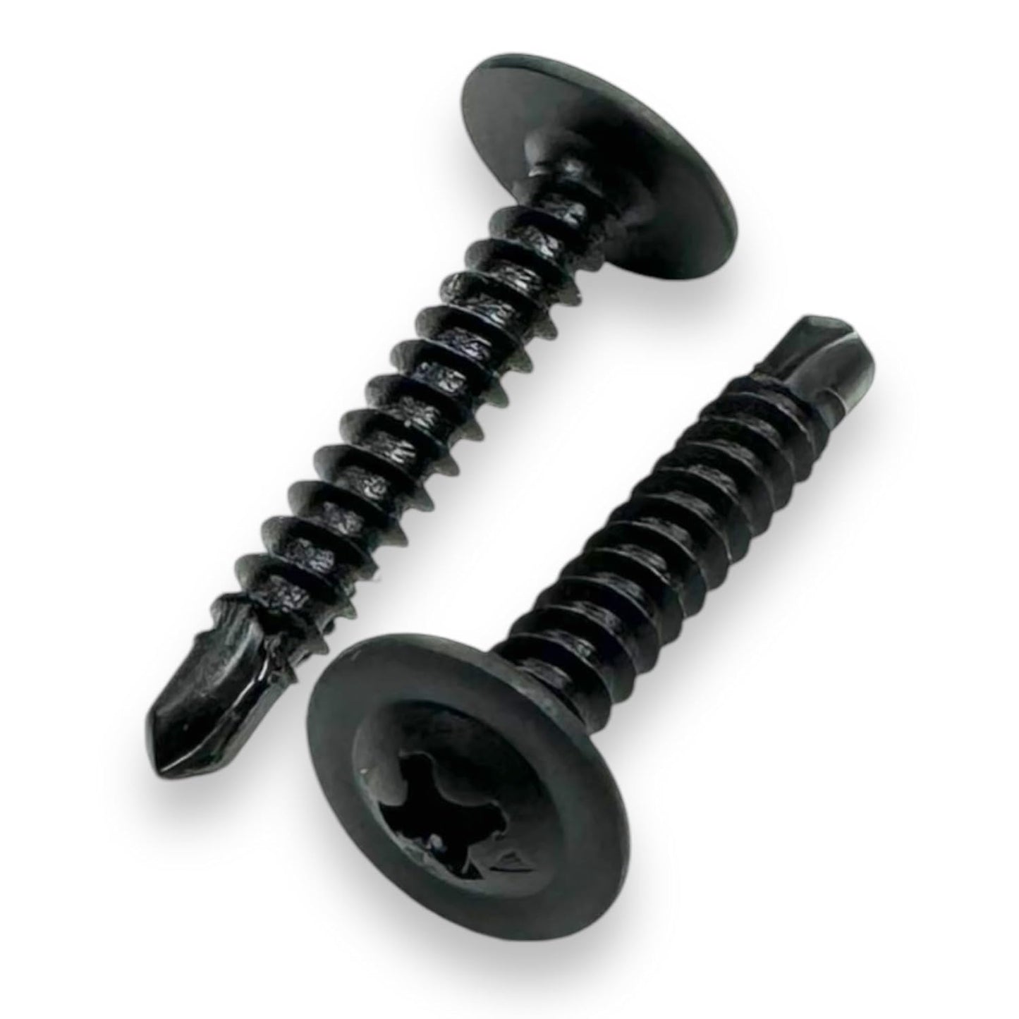 #8 Phillips Modified Truss Head Self Drilling Screws, Black Phosphate, Self Tapping, 18 TPI - Ideal for Sheet Metal or Wire Lath to Metal Studs