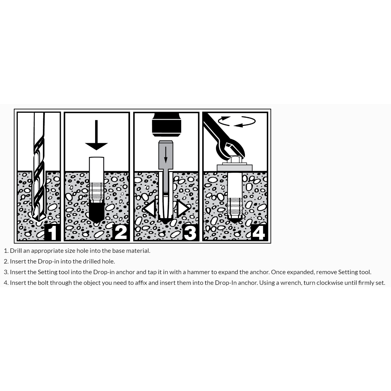 Twenty (20) 1/4" Inch Premium Zinc Plated Carbon Steel Drop In Anchor (BCP999)