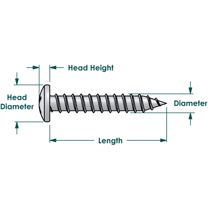 100 Qty #8 x 1" Zinc Phillips Pan Head Wood Screws (BCP378)