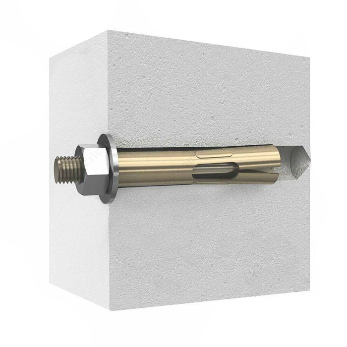 Ten (10) 3/8" x 1-7/8" Zinc Plated Hex Nut Sleeve Anchor Bolts (BCP985)