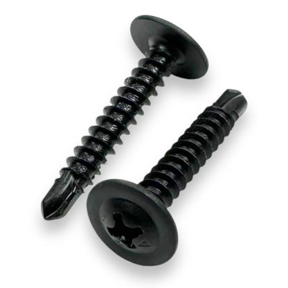 #8 Phillips Modified Truss Head Self Drilling Screws, Black Phosphate, Self Tapping, 18 TPI - Ideal for Sheet Metal or Wire Lath to Metal Studs