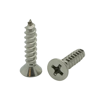 100 Qty #10 x 3/4" Flat Head 304 Stainless Phillips Head Wood Screws (BCP26)