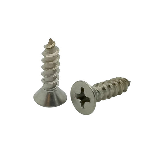 100 Qty #10 x 5/8" Flat Head 304 Stainless Phillips Head Wood Screws (BCP25)