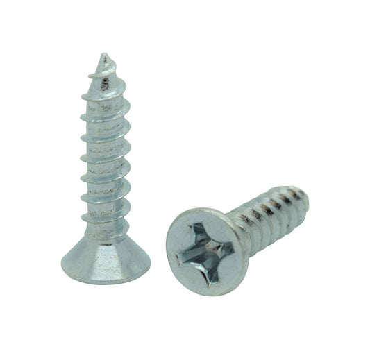 100 Qty #4 x 1/2" Flat Head Zinc Coated Phillips Head Wood Screws (BCP76)