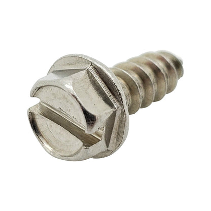 100 Qty #14 x 3/4" 304 Stainless Slotted Hex Washer Head Screws (BCP222)